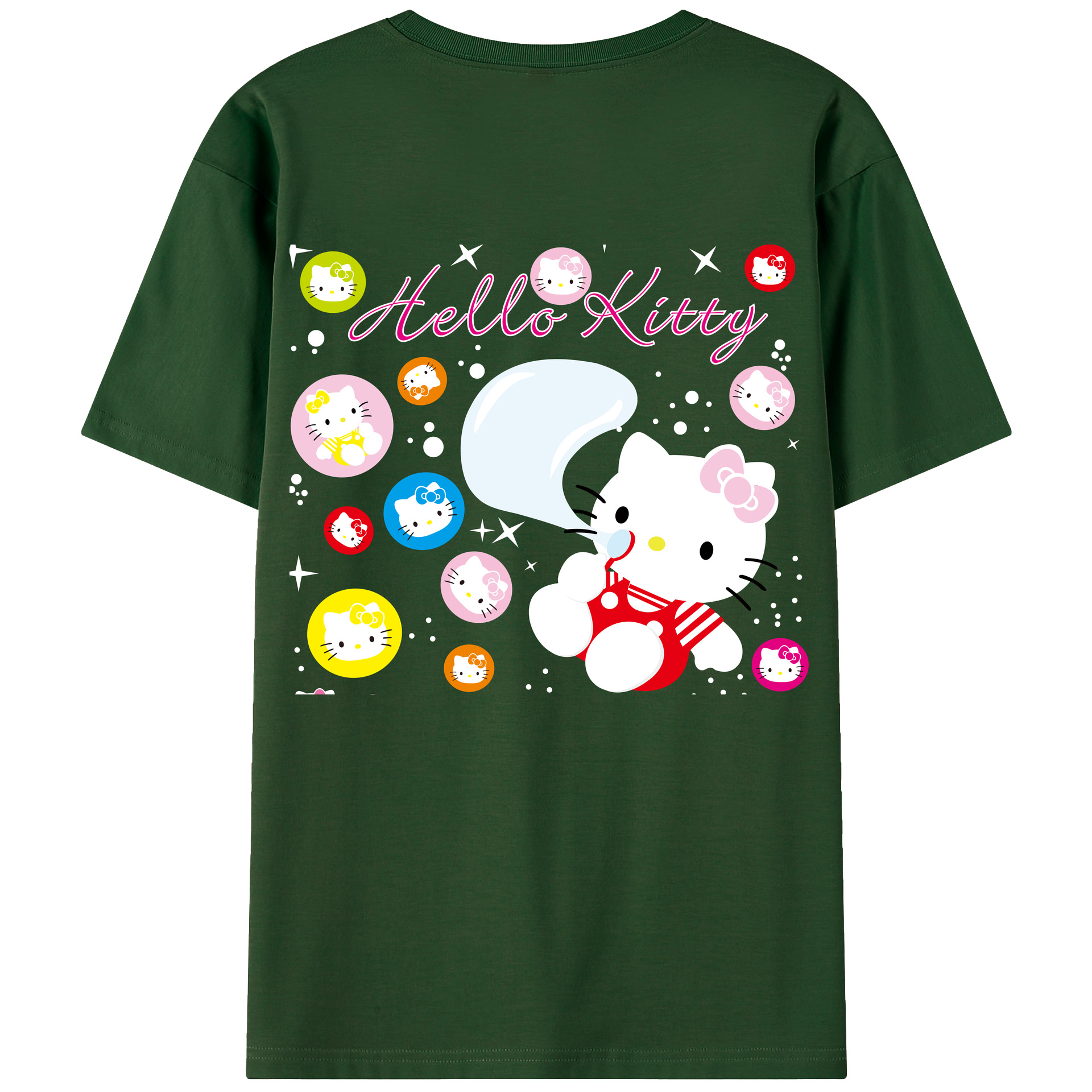 （画像用） Hello Kitty ハローキティ 綿100％半袖Tシャツ（背面プリント）